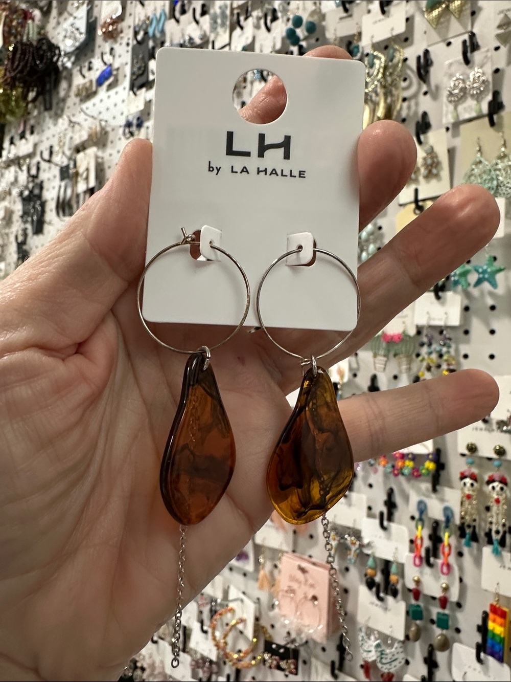 Tortoise Circular Earrings brand new